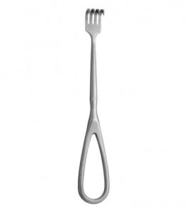 Medline Volkmann Orthopedic Retractors - 9" (22.9 cm) Volkmann Retractor with USA Handle and 4 Blunt Prongs - MDS1829104