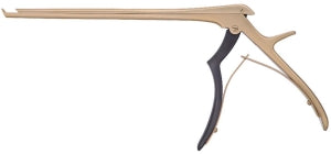 Medline Gold Titanium-Coated Microhandle Kerrison Rongeurs - 9" (22.9 cm) Long 40° Up Cutting Gold Coated Microhandle Kerrison Rongeur with 5 mm Bite - MDS2065195