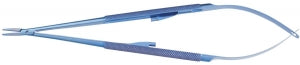 Medline Titanium Precise Touch Jacobson Micro Needle Holders - 7-1/4" (18.4 cm) Straight Locking Titanium Precise Touch Jacobson Micro Needle Holder with Round Handle - MDS2403170