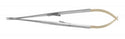 Medline Castroviejo Cross Serrated Micro Needle Holders - Castroviejo Serrated Needle Holder with Tungsten Carbide Inserts, 8-3/4" (22.2 cm) - MDS2469521