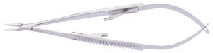 Medline Castroviejo Eye Needle Holders - 5-1/2 (14 cm) Long Shank Castroviejo Eye Needle Holder with 9 mm Long Straight, Smooth Jaws and Lock - MDS2482214