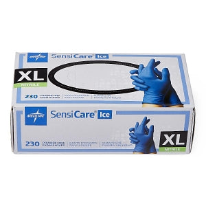 Medline SensiCare Ice Blue Powder-Free Nitrile Exam Gloves - SensiCare Ice Powder-Free Nitrile Exam Gloves, Size XL - MDS2504