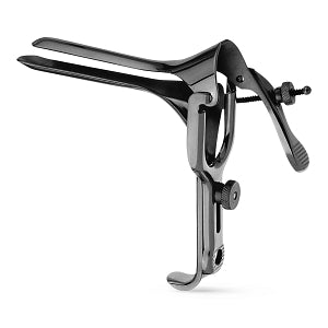 Medline Graves Vaginal Speculums - Graves Vaginal Speculum with Smoke Tube, Ebonized, Extra-Large, 14 cm x 3.8 cm - MDS321004EB