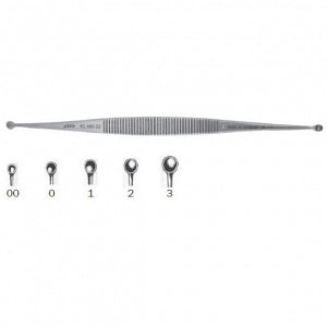 Medline Double-Ended Martini Bone Curette - 5-1/4" (13 cm) Double-Ended Martini Bone Curette with #0/1 3.0 mm and 4.0 mm Cups - MDS3249801