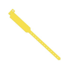 Medline Tamper Resistant Snap Closure ID Bands - 12" Shield-Style Tri-Laminate ID Band, Adult, Yellow - MDS3286M