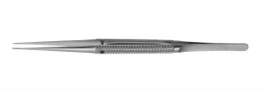 Medline Microsurgical Suture Forceps - 7" (18 cm) Straight Microsurgical Forceps with Round Handle and Tying Platform - MDS3849466