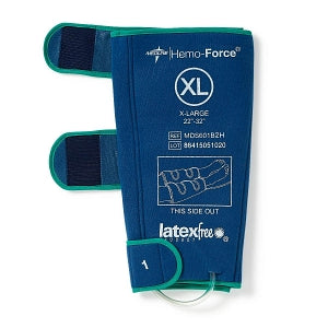 Medline Hemo-Force II Intermittent Single-Bladder DVT Sleeves - Extra Large Intermittent Hemo-Force II DVT Calf Sleeve with Circumference of 22"- 32" (55.9 cm - 81.3 cm) - MDS601B2