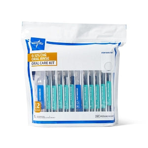 Medline 24-Hour Oral Care Bag Kit - Q2 Protocol 24-Hour Oral Care Bag Kit with CHG and Hydrogen Peroxide and Thumb Port - MDS606902HPTP