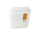 Medline Biohazard Patient Room Sharps Disposal Containers - Wall-Mount Sharps Container, Clear, 5 qt. - MDS705154