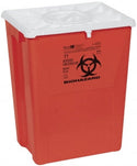 Medline Large PG-II Waste and Sharps Containers - PG-II Flat Sharps Container with Port Lid, Red, 12 gal. - MDS705312