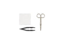 Medline Floor Grade Suture Removal Trays - Suture Removal Tray with Wire Metal Littauer Scissors - MDS707555