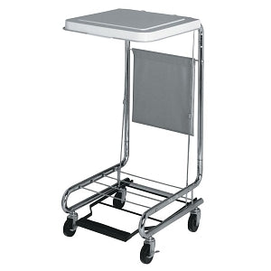 Medline 18" Hamper Stands - Single-Bag Hamper Stand with Foot-Pedal Plastic Lid, 20" W x 18" L x 38" H - MDS80529P