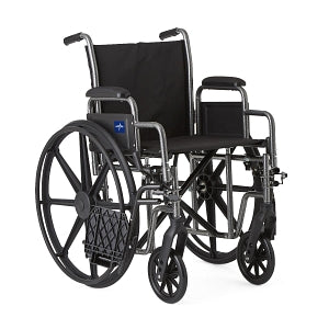 Medline K1 Basic Wheelchairs - K1 Basic Wheelchair with Desk-Length Arms and Swing-Away Footrests, 300 lb. Weight Capacity, 18" Width - MDS806250EE
