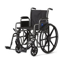 Medline K1 Basic Wheelchairs - K1 Basic Wheelchair with Desk-Length Arms and Swing-Away Footrests, 300 lb. Weight Capacity, 18" Width - MDS806250EE