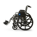 Medline 2000 Series Wheelchairs - Excel Wheelchair, Removable Desk-Length Arms, Elevating Leg Rests, Black, 18" - MDS806300D