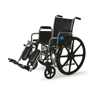 Medline 2000 Series Wheelchairs - Excel Wheelchair, Removable Desk-Length Arms, Elevating Leg Rests, Black, 18" - MDS806300D