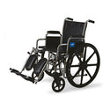 Medline 2000 Series Wheelchairs - Excel Wheelchair, Removable Desk-Length Arms, Elevating Leg Rests, Black, 18" - MDS806300D