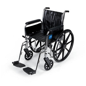 Medline 2000 Series Wheelchairs - Excel Wheelchair, Removable Full-Length Arms, Swing-Away Footrests, 20" - MDS806400FLA