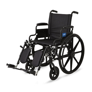 Medline K4 Lightweight Wheelchairs - K4 Lightweight Wheelchair with Swing-Back Desk-Length Arms and Detachable Swing-Away Elevating Leg Rests, 300 lb. Weight Capacity, 18" Width - MDS806550