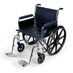 Medline Extra-Wide Wheelchairs - Excel Wheelchair with Removable Full-Length Arms and Swing-Away Footrests, 22"W - MDS806800FLA