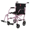 Medline Ultralight Transport Chairs - Ultralight Transport Chair, Pink - MDS808200F3P