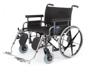 Medline Shuttle Extra-Wide Wheelchairs - Shuttle Extra-Wide Bariatric Wheelchair with Removable Desk Length Arms and Elevating Legrests, 28" - MDS809850