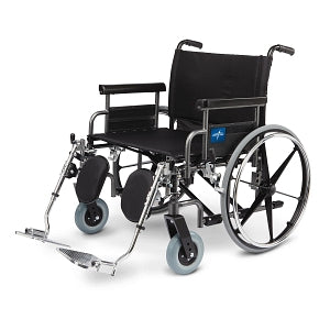 Medline Shuttle Extra-Wide Wheelchairs - Shuttle Extra-Wide Bariatric Wheelchair with Removable Desk Length Arms and Elevating Legrests, 28" - MDS809850