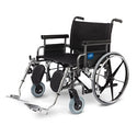 Medline Shuttle Extra-Wide Wheelchairs - Shuttle Extra-Wide Bariatric Wheelchair with Removable Desk Length Arms and Elevating Legrests, 28" - MDS809850