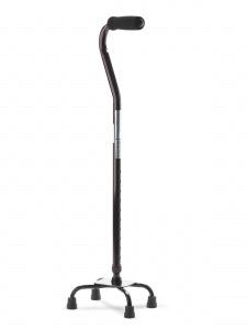 Medline Aluminum Quad Canes - Aluminum Quad Cane, Small Base, Black - MDS86222W
