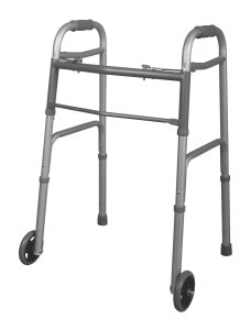 Medline Youth Two-Button Folding Walkers with 5" Wheels - Junior Walker, 2 Button, Folding, 5" Wheels - MDS86410JW54