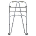 Medline Two-Button Folding Walkers with 3" Wheels - Adult Folding Walker, 2 Button, with 3" Wheels, Basic - MDS86410W4B