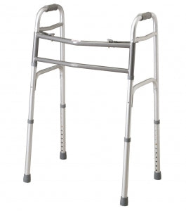 Medline Bariatric Folding Walkers - Adult Bariatric Folding Walker, 2 Button, 500 lb. Capacity, Extra Wide - MDS86410XW