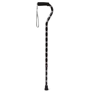 Medline Offset Handle Fashion Canes - Offset Cane, Black Argyle, Aluminum - MDS86420ARGY