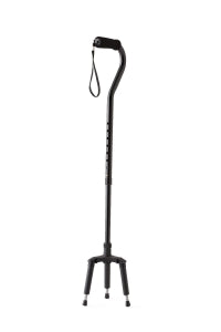 Medline Offset Handle Fashion Canes - Smooth Walker Cane, Black - MDS86420FLEX