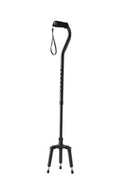 Medline Offset Handle Fashion Canes - Smooth Walker Cane, Black - MDS86420FLEX