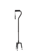 Medline Offset Handle Fashion Canes - Smooth Walker Cane, Black - MDS86420FLEX