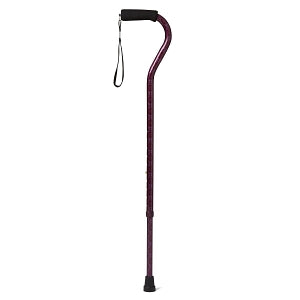 Medline Offset Handle Fashion Canes - Offset Cane, Purple Designs, Aluminum - MDS86420PURP