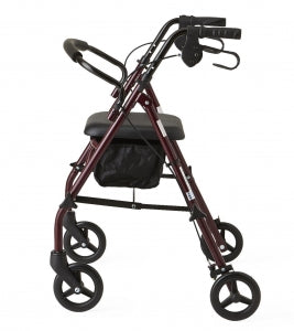 Medline Basic Steel Rollators - Basic Steel Rollator with 6" Wheels, Burgundy, Knockdown - MDS86850ESKD