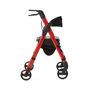 Medline Momentum Rollators - Momentum Rollator with Height-Adjustable Seat and Handles, Red - MDS86870R