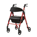 Medline Momentum Rollators - Momentum Rollator with Height-Adjustable Seat and Handles, Red - MDS86870R