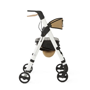 Medline Momentum Rollators - Momentum Rollator with Height-Adjustable Seat and Handles, White - MDS86870W