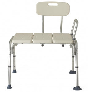 Medline Transfer Bench with Back - Pushbutton Adjustable Transfer Bench with Back - MDS86952