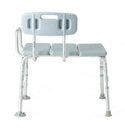 Medline Knockdown Transfer Bench with Microban - Knockdown Transfer Bench with Back and Microban Treatment - MDS86960KDMB