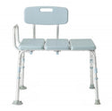 Medline Knockdown Transfer Bench with Microban - Knockdown Transfer Bench with Back and Microban Treatment - MDS86960KDMB