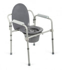 Medline Steel Elongated Bedside Commode - Steel Bedside Commode, 3-in-1, Elongated - MDS89664EL
