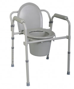 Medline Folding Steel Commode - Folding Steel Bedside Commode - MDS89664FR
