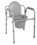 Medline Folding Steel Commode - Folding Steel Bedside Commode - MDS89664FR