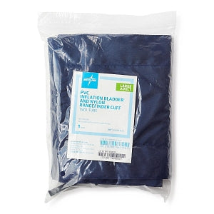 Medline Double-Tube PVC Inflation Bags & Nylon Range Finder Cuffs - PVC Sphygmomanometer Bladder with 2-Tube Inflation Bag and Nylon Rangefinder Cuffs, Large Adult - MDS91423