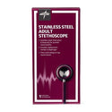 Medline Elite Stainless Steel Stethoscope - Elite Adult Stainless Steel Stethoscope, Burgundy - MDS92280