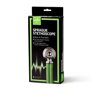 Medline Glow-in-the-Dark Dual-Head Stethoscopes - Glow-in-the-Dark Sprague Rappaport Stethoscope - MDS9263GLOW